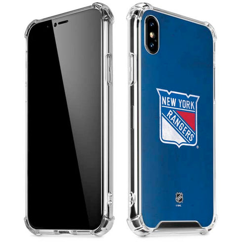 NHL New York Rangers Distressed iPhone XS Max Clear Case